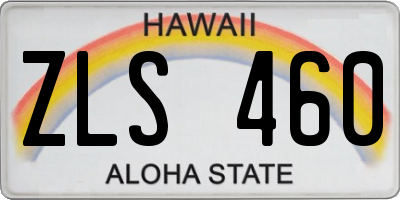 HI license plate ZLS460