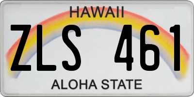 HI license plate ZLS461