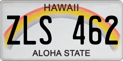 HI license plate ZLS462