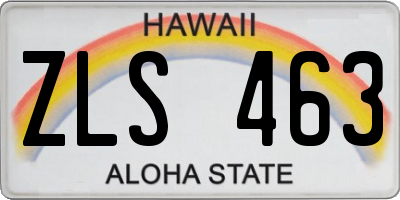 HI license plate ZLS463