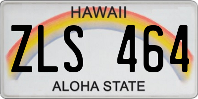 HI license plate ZLS464