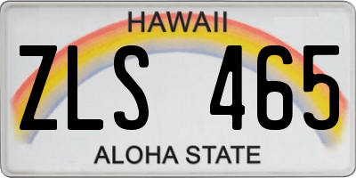 HI license plate ZLS465