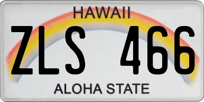 HI license plate ZLS466