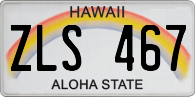 HI license plate ZLS467