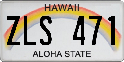 HI license plate ZLS471