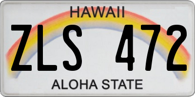 HI license plate ZLS472