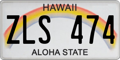 HI license plate ZLS474