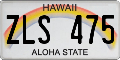 HI license plate ZLS475