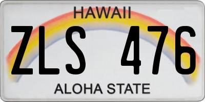 HI license plate ZLS476