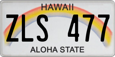 HI license plate ZLS477