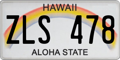 HI license plate ZLS478
