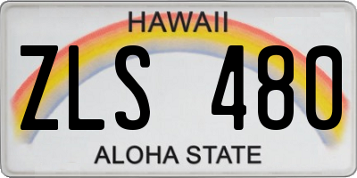 HI license plate ZLS480