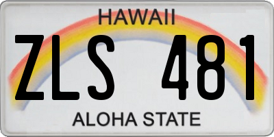 HI license plate ZLS481