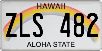HI license plate ZLS482