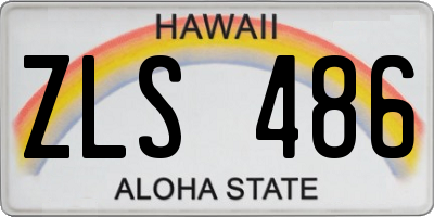 HI license plate ZLS486
