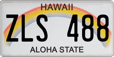 HI license plate ZLS488