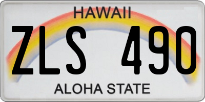 HI license plate ZLS490