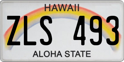 HI license plate ZLS493