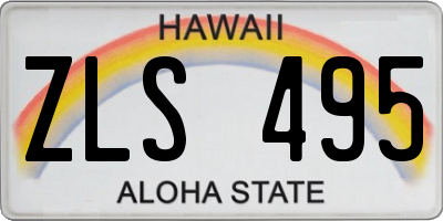 HI license plate ZLS495