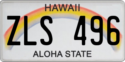 HI license plate ZLS496