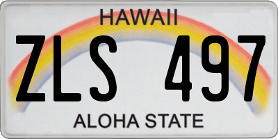 HI license plate ZLS497