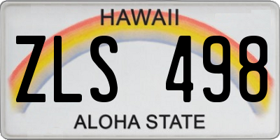 HI license plate ZLS498