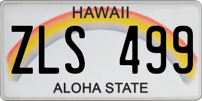 HI license plate ZLS499