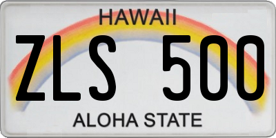 HI license plate ZLS500