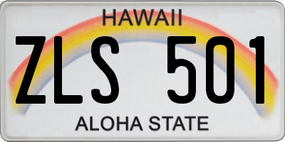 HI license plate ZLS501