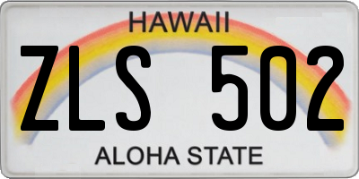 HI license plate ZLS502