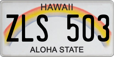 HI license plate ZLS503