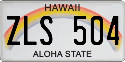 HI license plate ZLS504