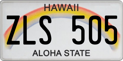 HI license plate ZLS505
