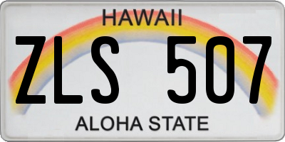 HI license plate ZLS507