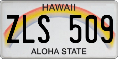 HI license plate ZLS509