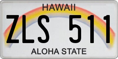 HI license plate ZLS511