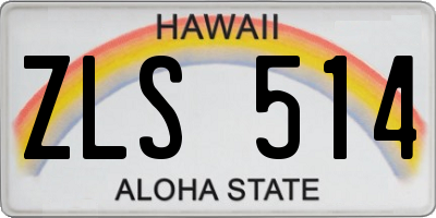 HI license plate ZLS514