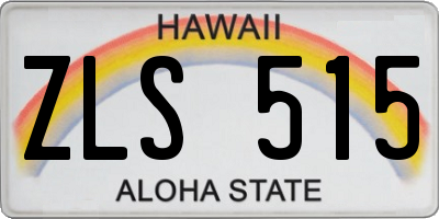 HI license plate ZLS515