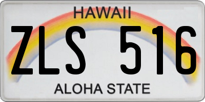 HI license plate ZLS516