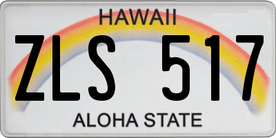 HI license plate ZLS517