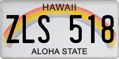 HI license plate ZLS518