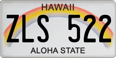 HI license plate ZLS522