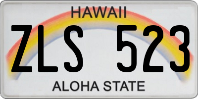 HI license plate ZLS523