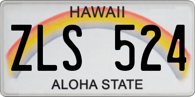 HI license plate ZLS524