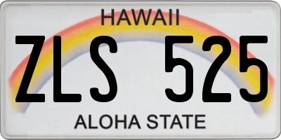 HI license plate ZLS525