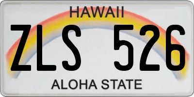 HI license plate ZLS526