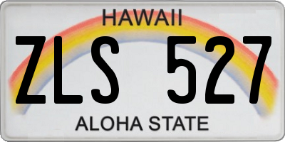 HI license plate ZLS527