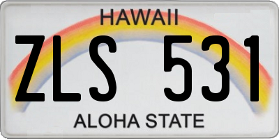 HI license plate ZLS531