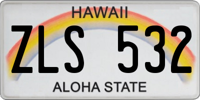 HI license plate ZLS532