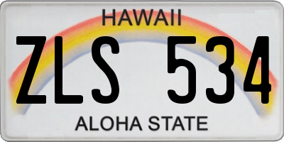 HI license plate ZLS534